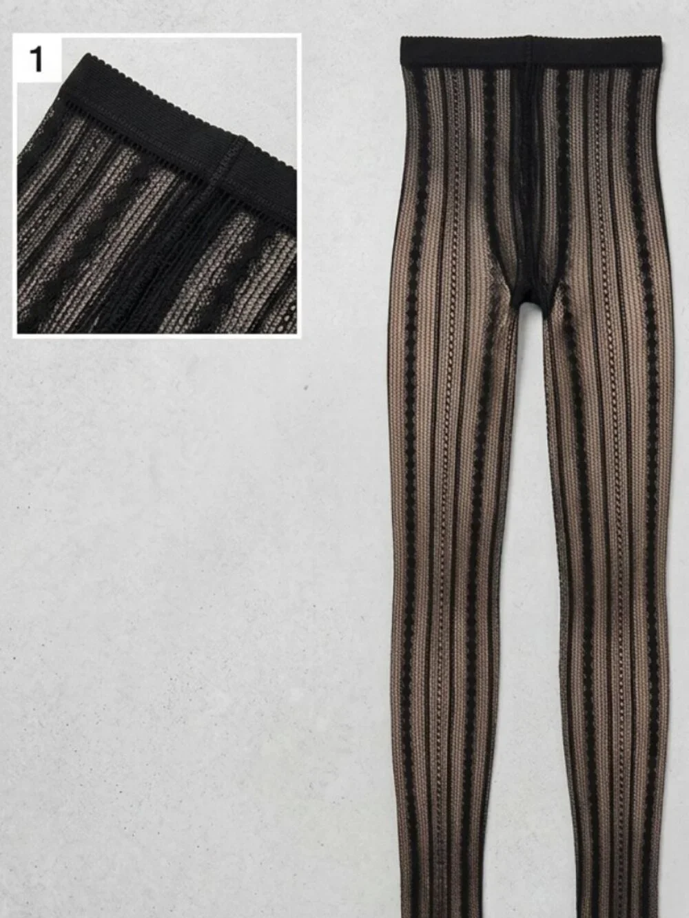 Vintage Pinstripe Fishnet Tights Pantyhose 1920s Gangster Pinup Retro NWT